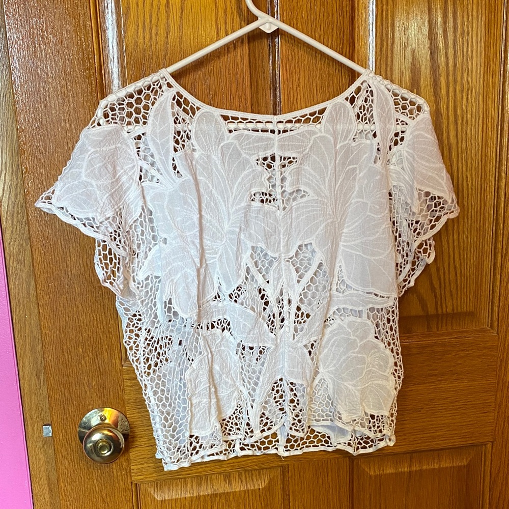 Elegant White Lace Women Top